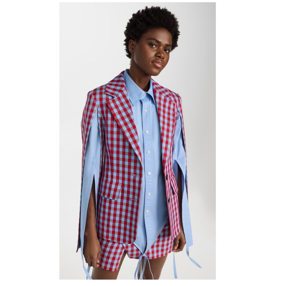 NWT Monse Check Tied Back/Split Sleeve Jacket S 2023 Runway - Picture 6 of 8